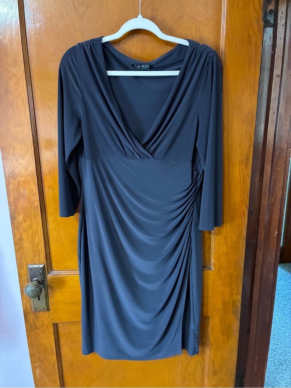 #15 - Ralph Lauren Black Draped V‑Neck Sheath Dress
